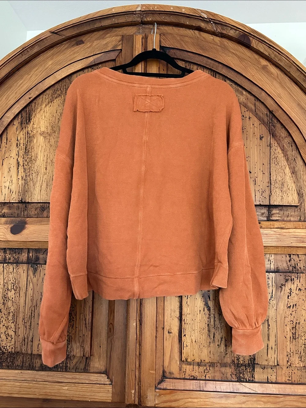 NWT Free People Comfort Zone V Neck Pullover Orange Fall Halloween Sweater Top